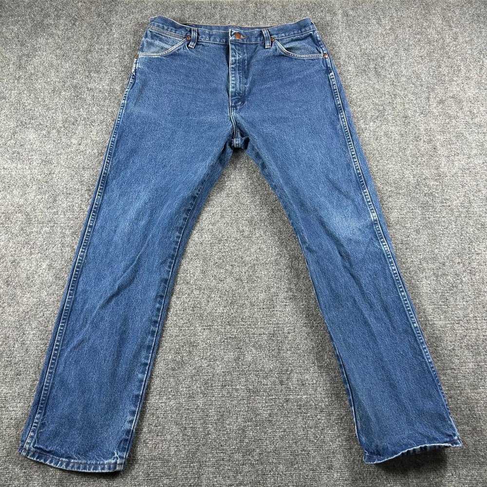 Wrangler Jeans Mens 36x32 Blue 13MWZPW Cowboy Cut Straight Leg Denim Pants